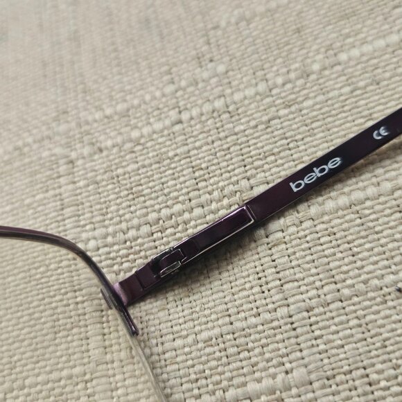 bebe Women Eyeglasses Frame Plum Tone BB5188 Half Rim Glasses Frame 53[]17 140 - Picture 13 of 14